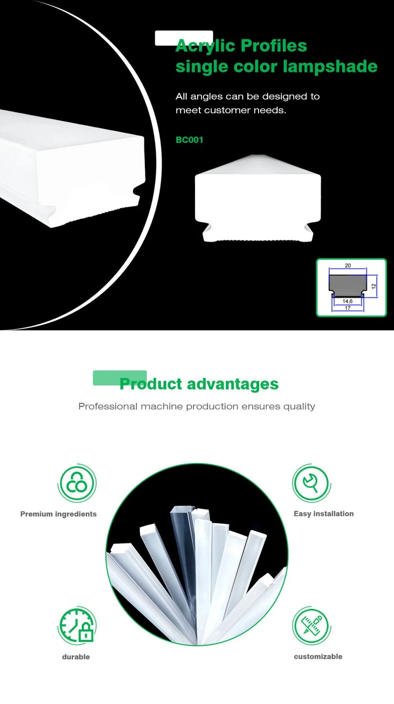 Acrylic Diffuser Extrusion Lampshade