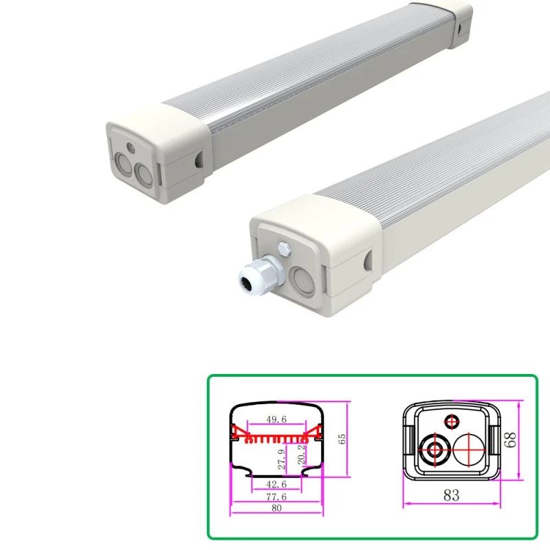 Carcaça extrudada de duas cores e luz tri-prova